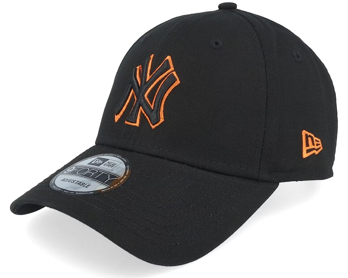 New York Yankees Team Outline 9FORTY Black Adjustable - New Era N: 00396