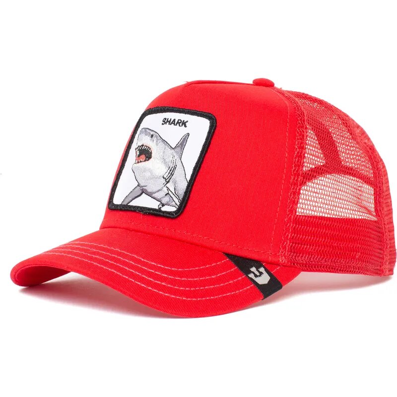Casquette trucker rouge requin Shark Dunnah The Farm Goorin Bros. N: 00542