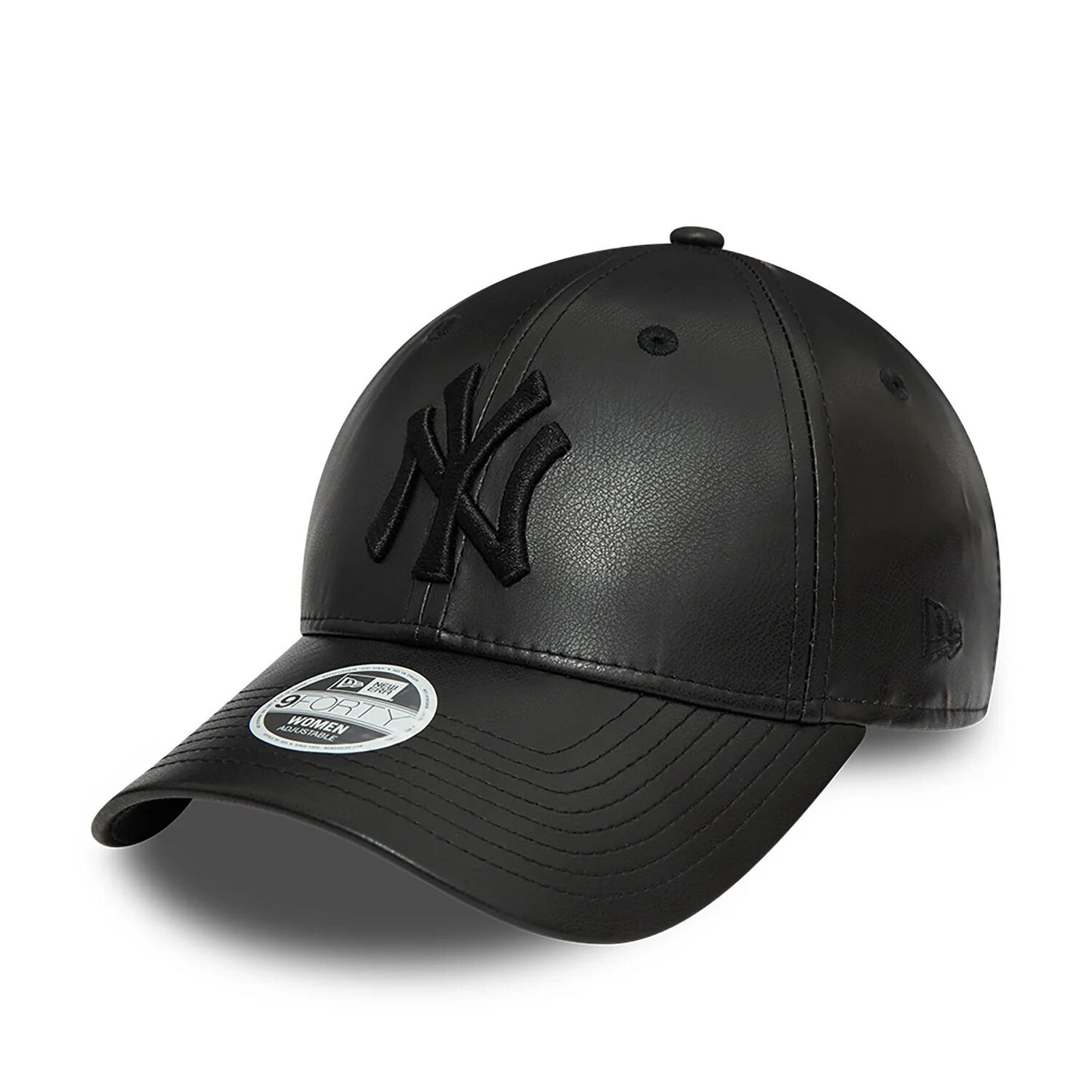 New York Yankees Faux Leather Womens Black Cuir 9FORTY Adjustable Cap N: 00544