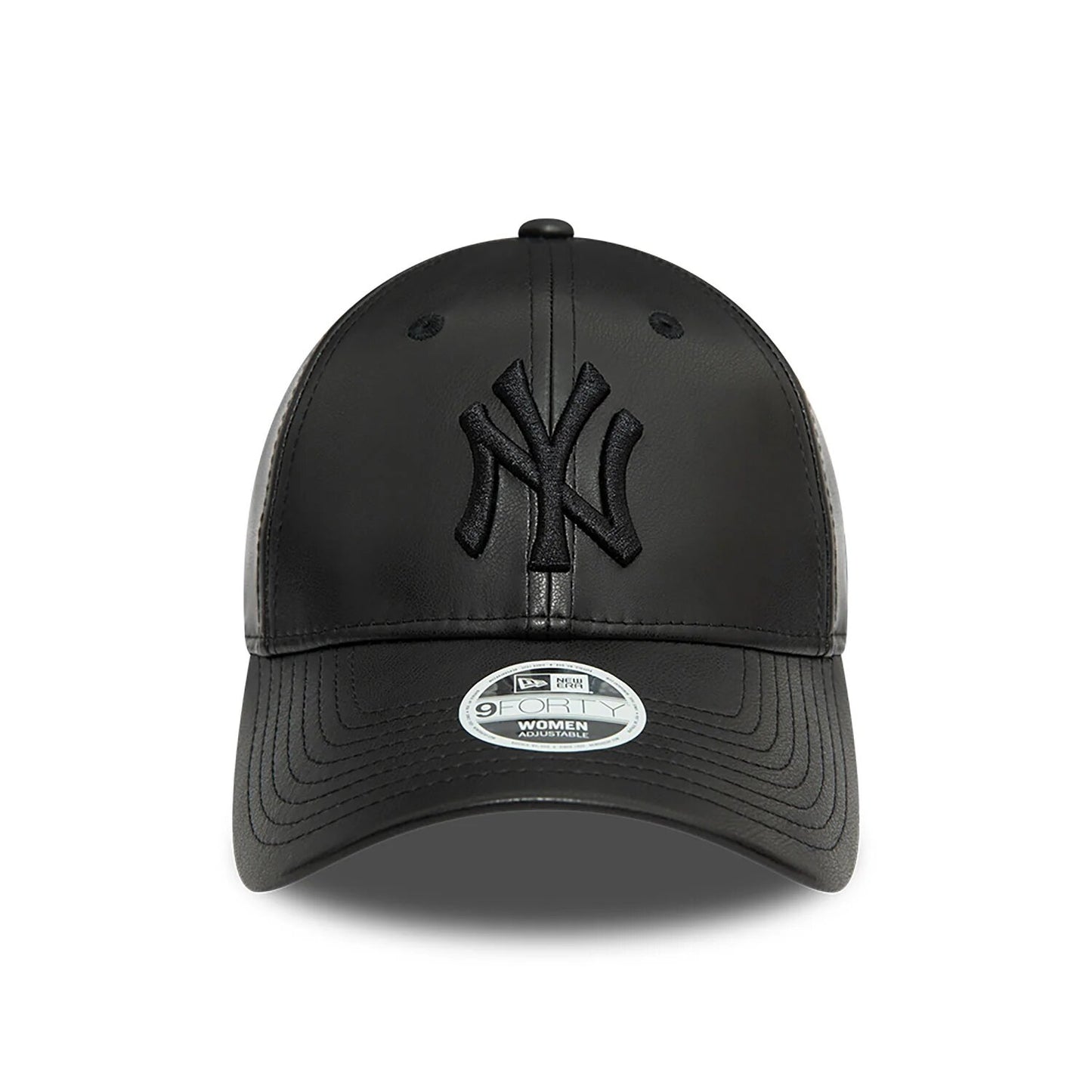 New York Yankees Faux Leather Womens Black Cuir 9FORTY Adjustable Cap N: 00544