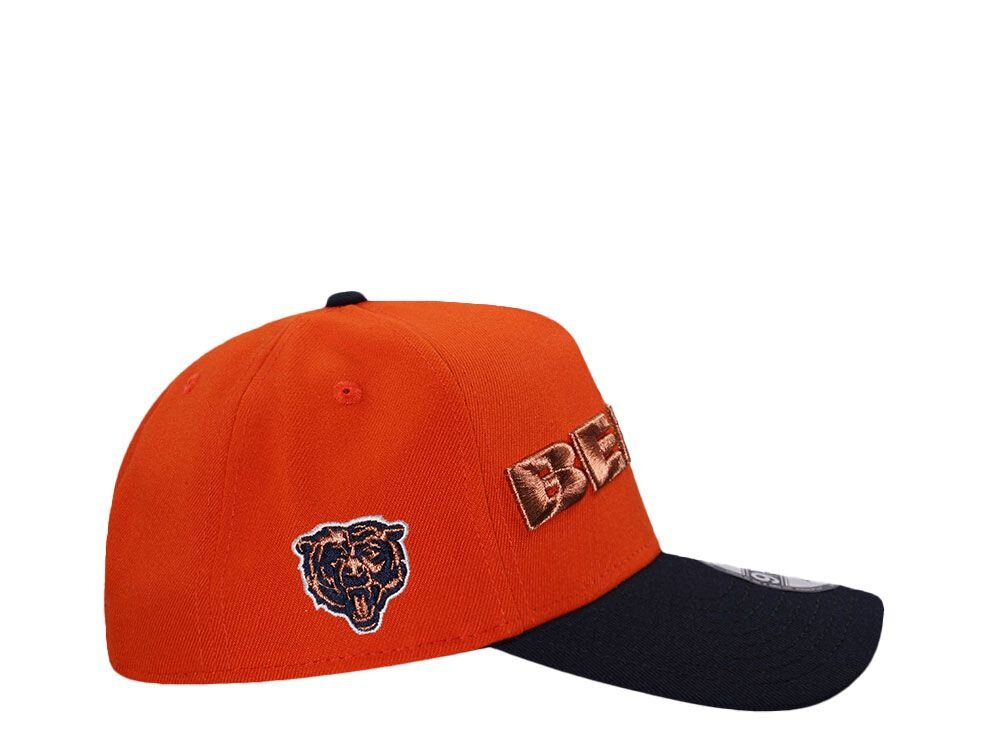 Casquette snapback bicolore orange cuivre 9Forty A Frame des Chicago Bears de New Era N: 00602