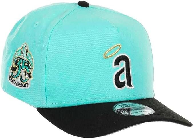 New Era 9Forty A-Frame MLB Fan Cap – California Angels – Mint with Black Visor – Adjustable Baseball Cap
N: 00651