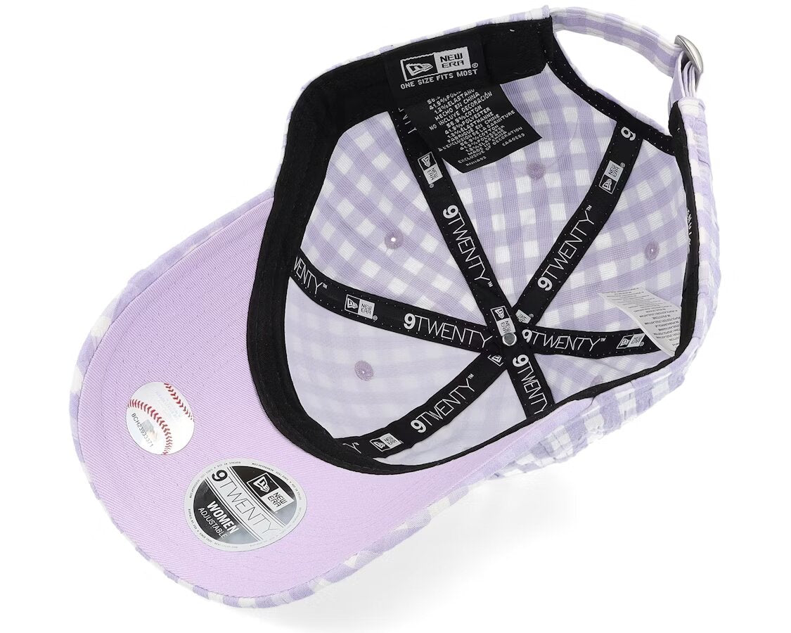 New York Yankees Womens Gingham 9TWENTY Purple/White Dad Cap - New Era N: 00484