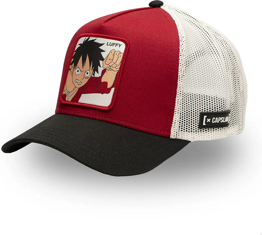 Casquette Trucker One Piece Luffy Snapback Rouge - Capslab N: 00269