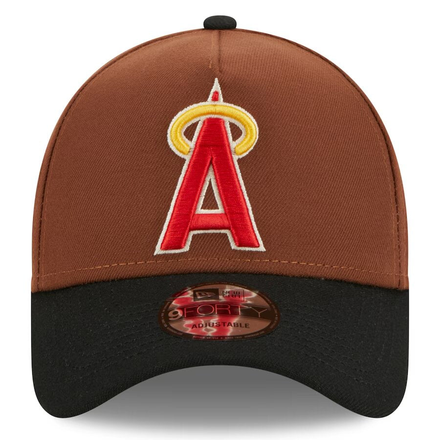 Men's California Angels New Era Brown Harvest A-Frame 9FORTY Adjustable Hat