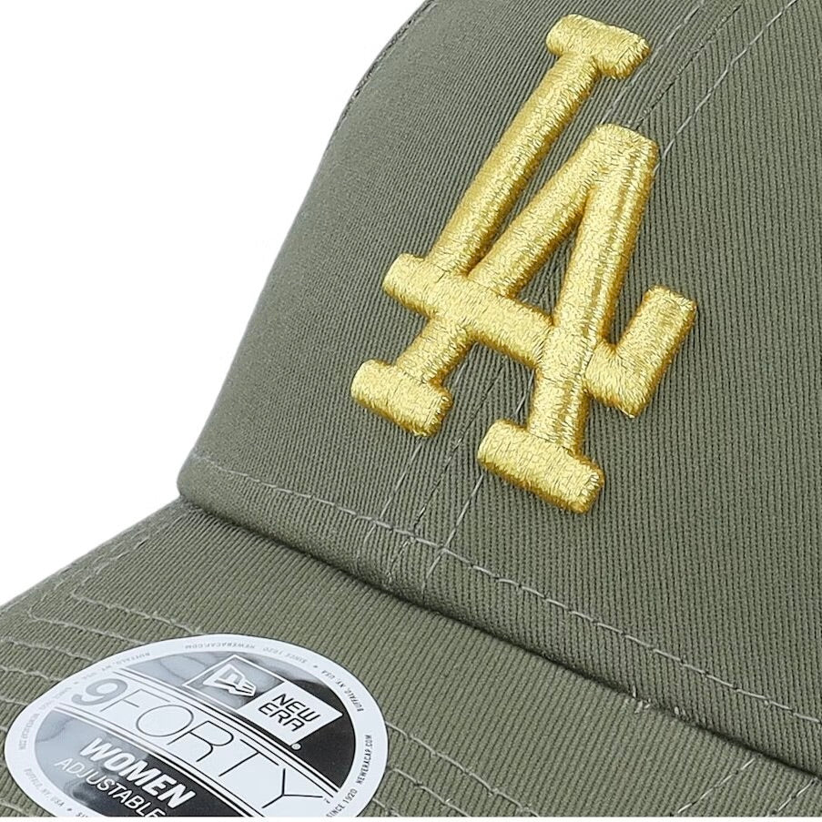 Los Angeles Dodgers Womens Metallic Logo 9FORTY Olive