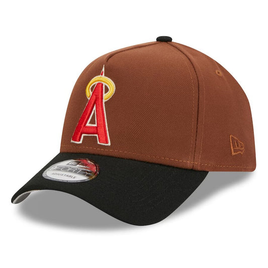 Men's California Angels New Era Brown Harvest A-Frame 9FORTY Adjustable Hat