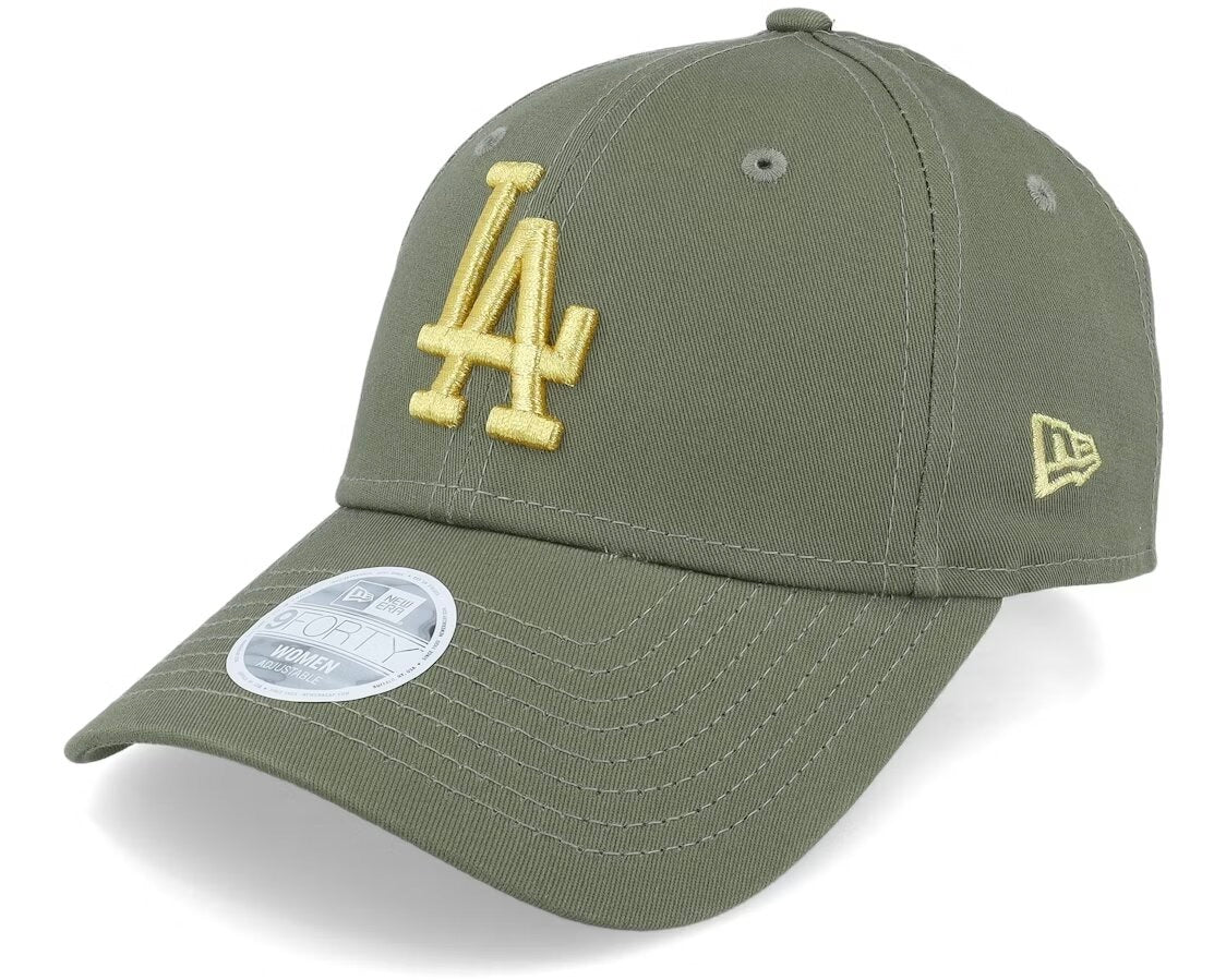 Los Angeles Dodgers Womens Metallic Logo 9FORTY Olive