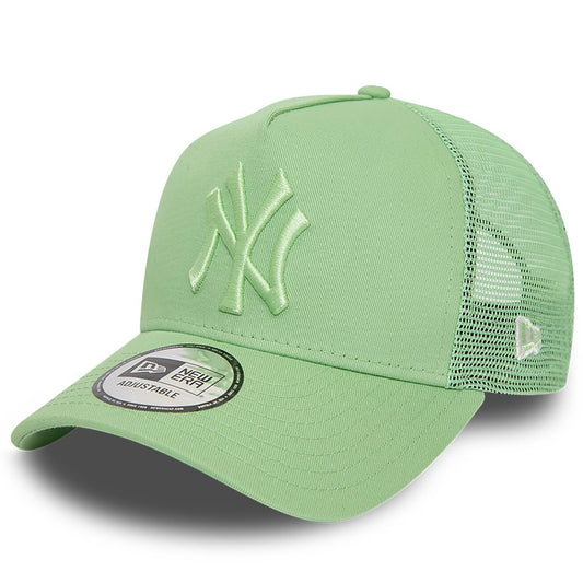 New York Yankees Tonal Mesh Green A-Frame Trucker Cap