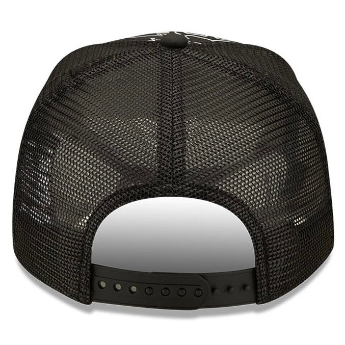 MLB All Over Print Black A-Frame Trucker Cap