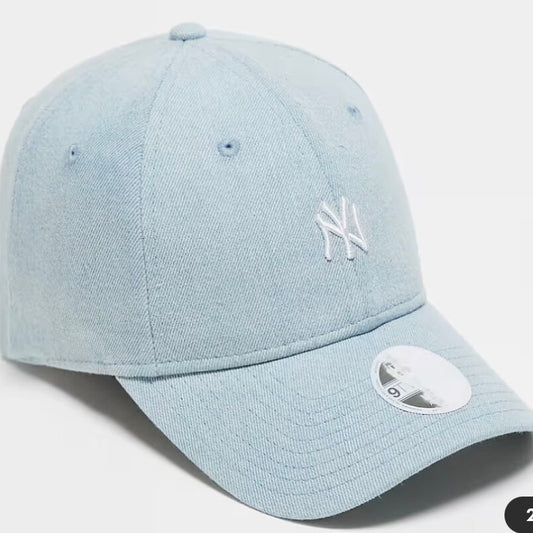 New Era - 9twenty NY Yankees - Casquette à petit logo en jean délavé