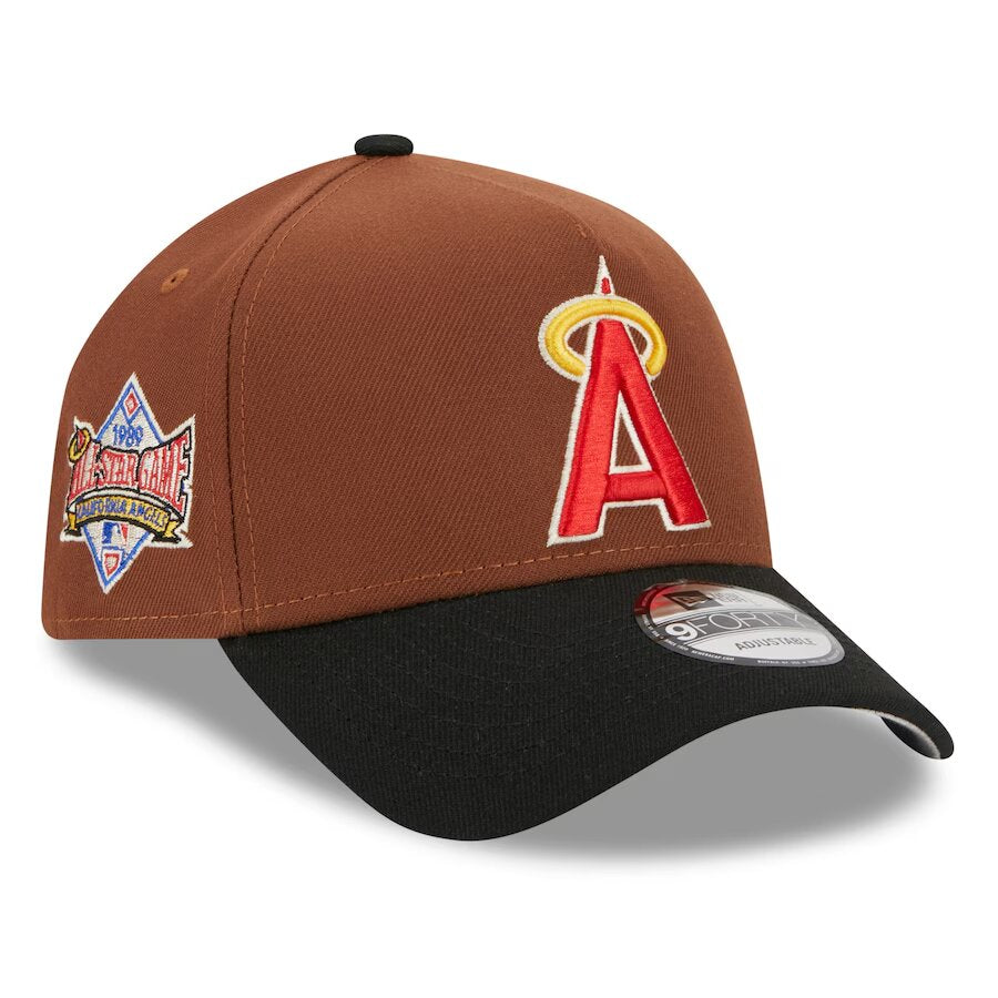 Men's California Angels New Era Brown Harvest A-Frame 9FORTY Adjustable Hat