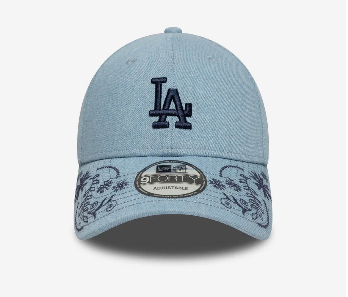 LA Dodgers MLB Yarn Floral Light Blue 9FORTY Adjustable Cap