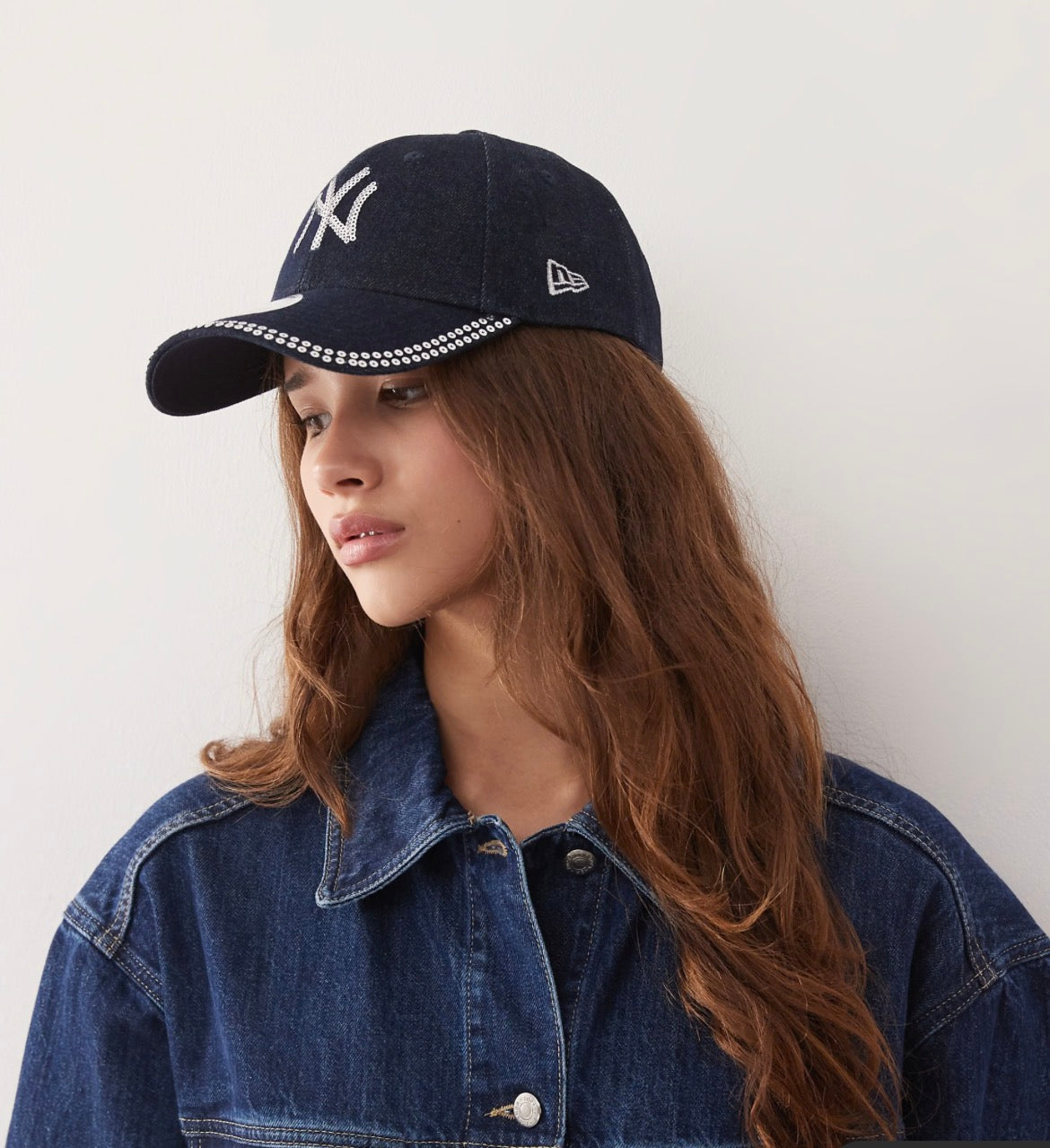 New York Yankees Womens MLB Sequin Dark Blue 9FORTY Adjustable Cap