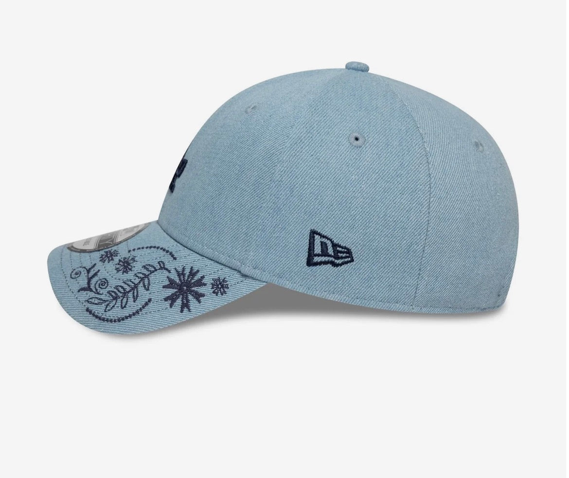 LA Dodgers MLB Yarn Floral Light Blue 9FORTY Adjustable Cap