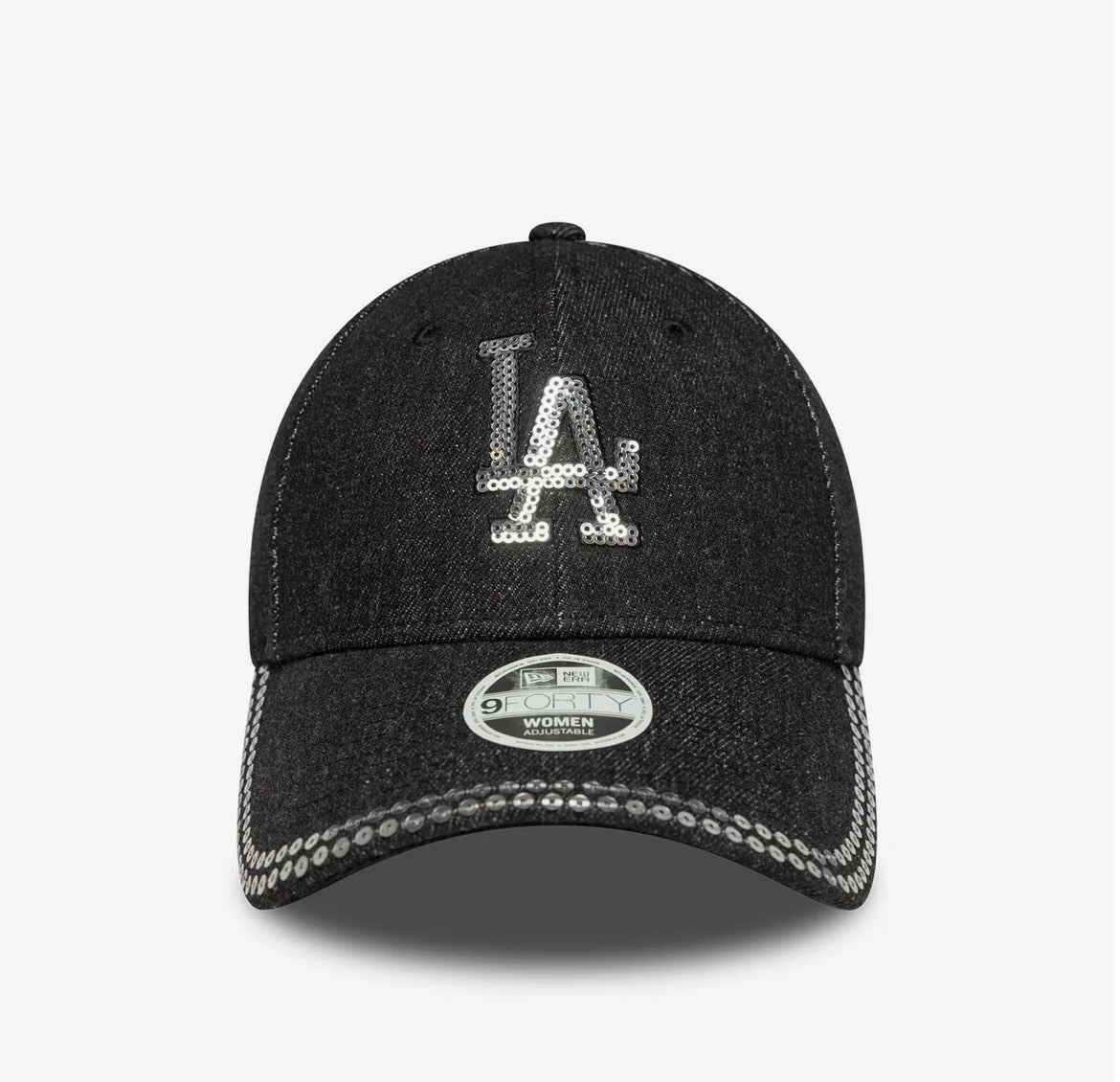 LA Dodgers Womens MLB Sequin Black 9FORTY Adjustable Cap