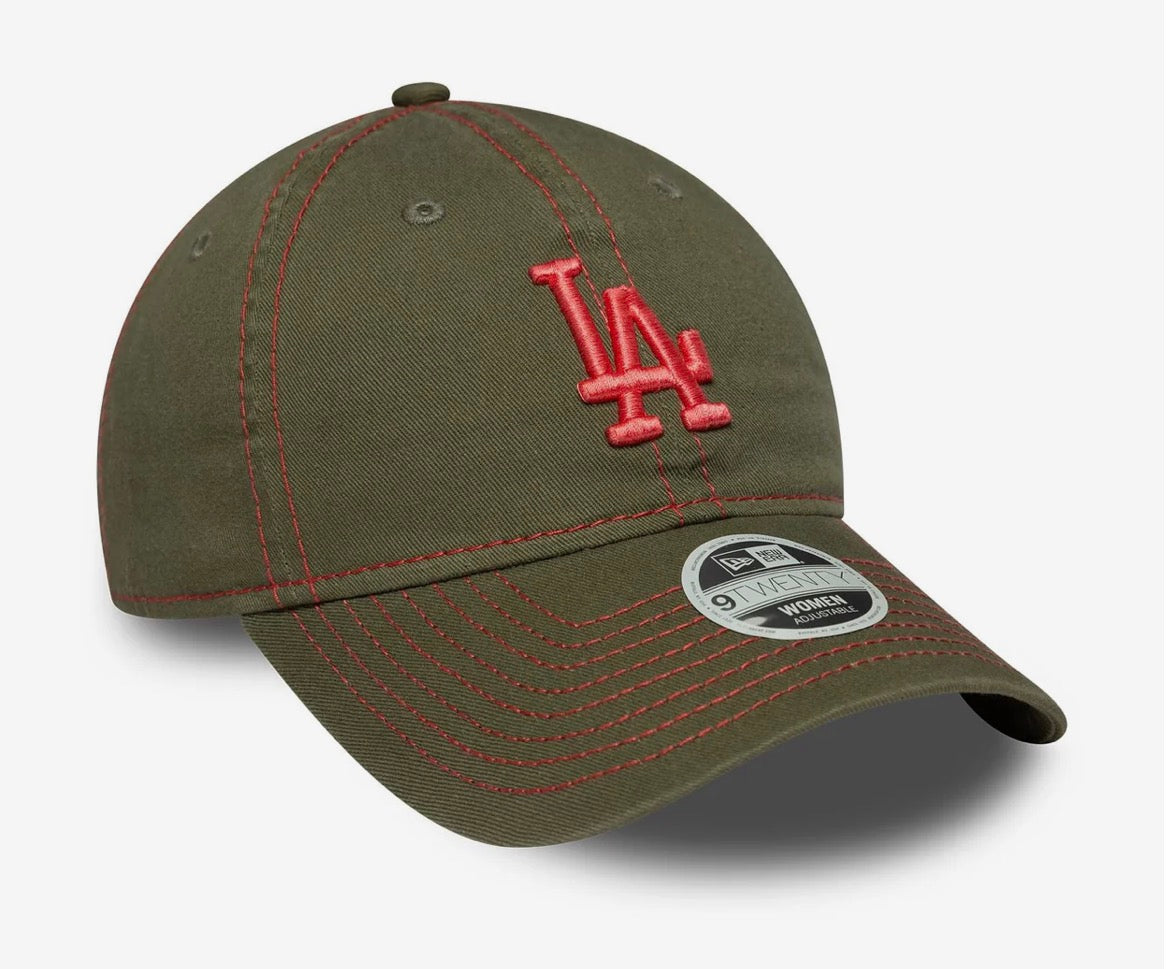 LA Dodgers Womens MLB Contrast Stitch Dark Green 9TWENTY Adjustable Cap