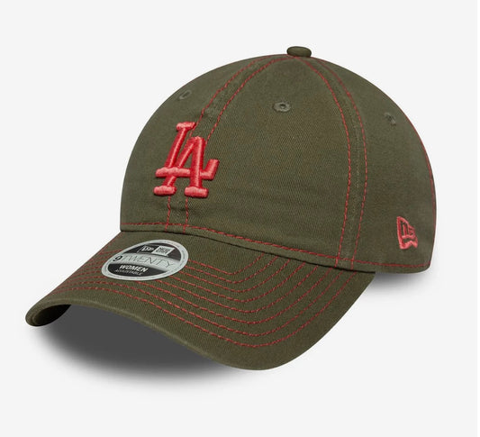 LA Dodgers Womens MLB Contrast Stitch Dark Green 9TWENTY Adjustable Cap