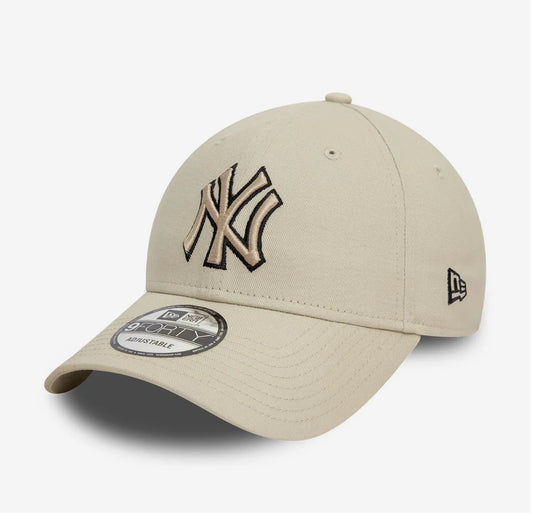 Casquette 9FORTY Adjustable New York Yankees Team Outline Crème N:00694