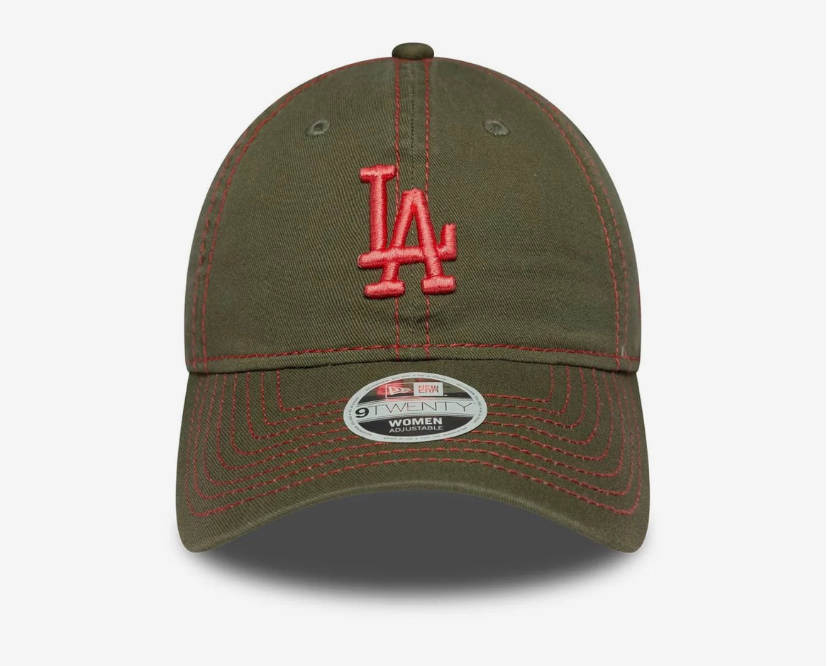 LA Dodgers Womens MLB Contrast Stitch Dark Green 9TWENTY Adjustable Cap