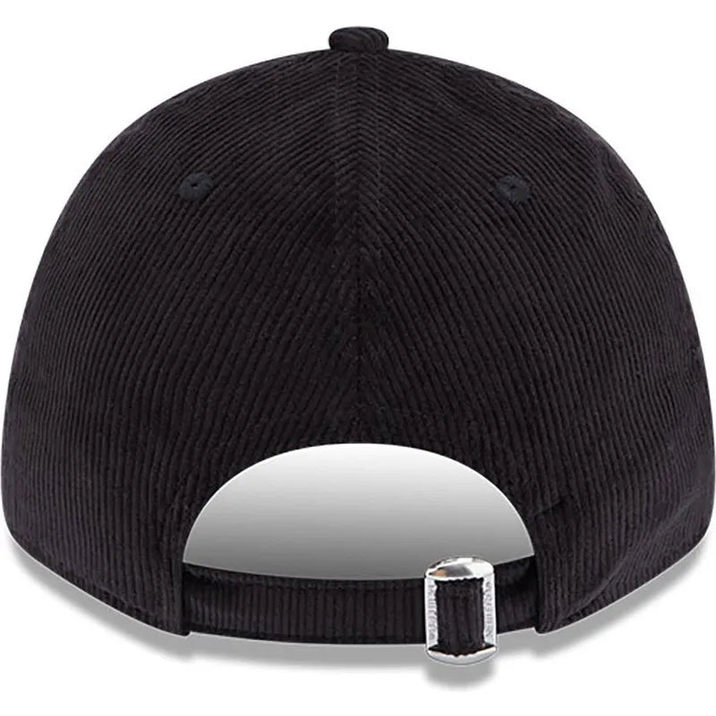 Casquette courbée noire ajustable avec logo noir 9FORTY Cord New York Yankees MLB New Era