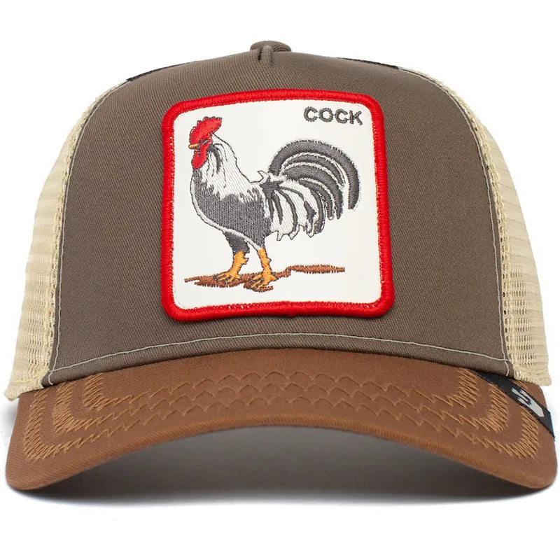 Goorin Bros. Rooster The Cock The Farm Green and Brown Trucker Hat
