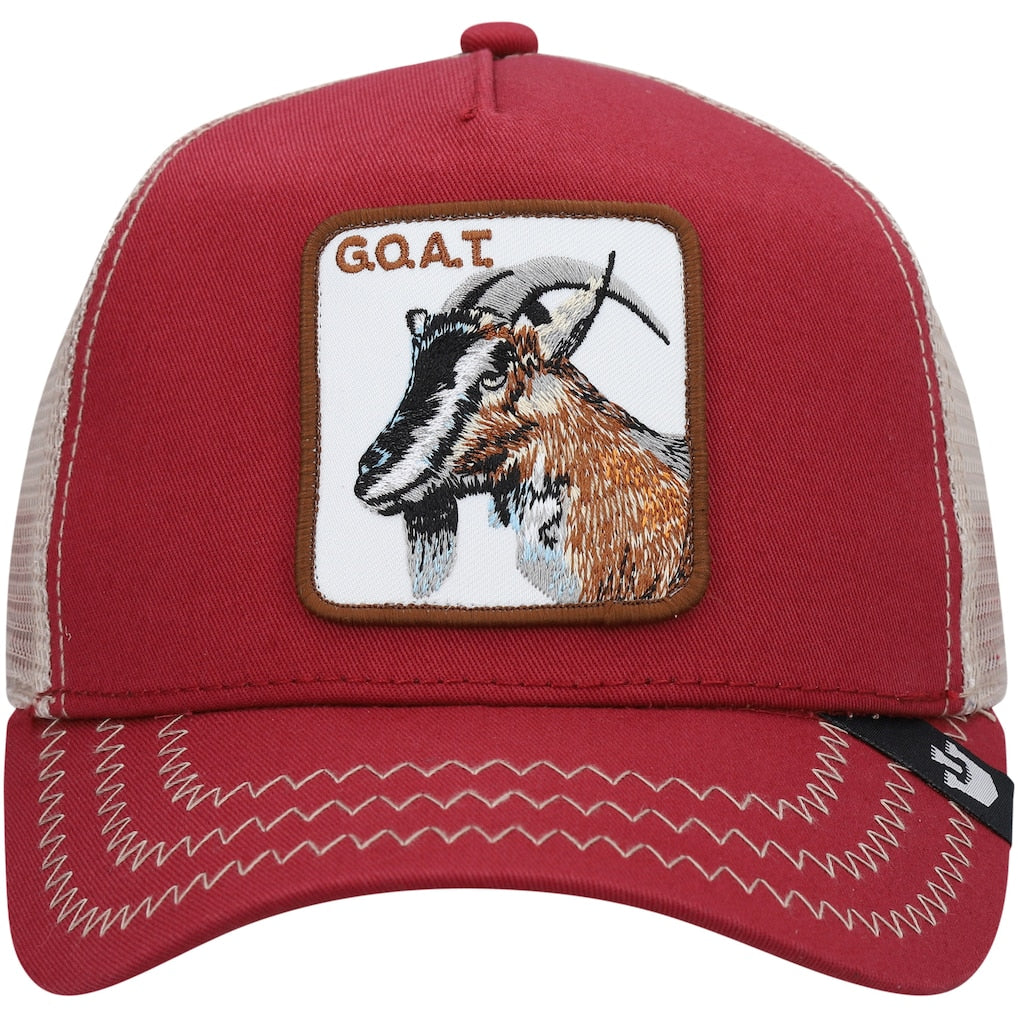 Red Goorin Bros Goat Beard Trucker Adjustable Hat