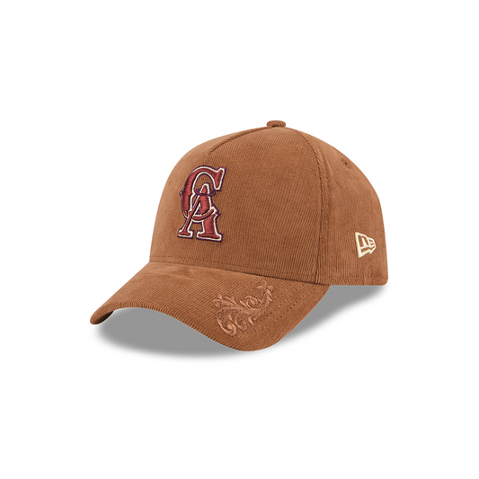 New Era 9Forty California Angels Ornamental Cord A-Frame Adjustable Snapback Hat Toasted Peanut N: 00695