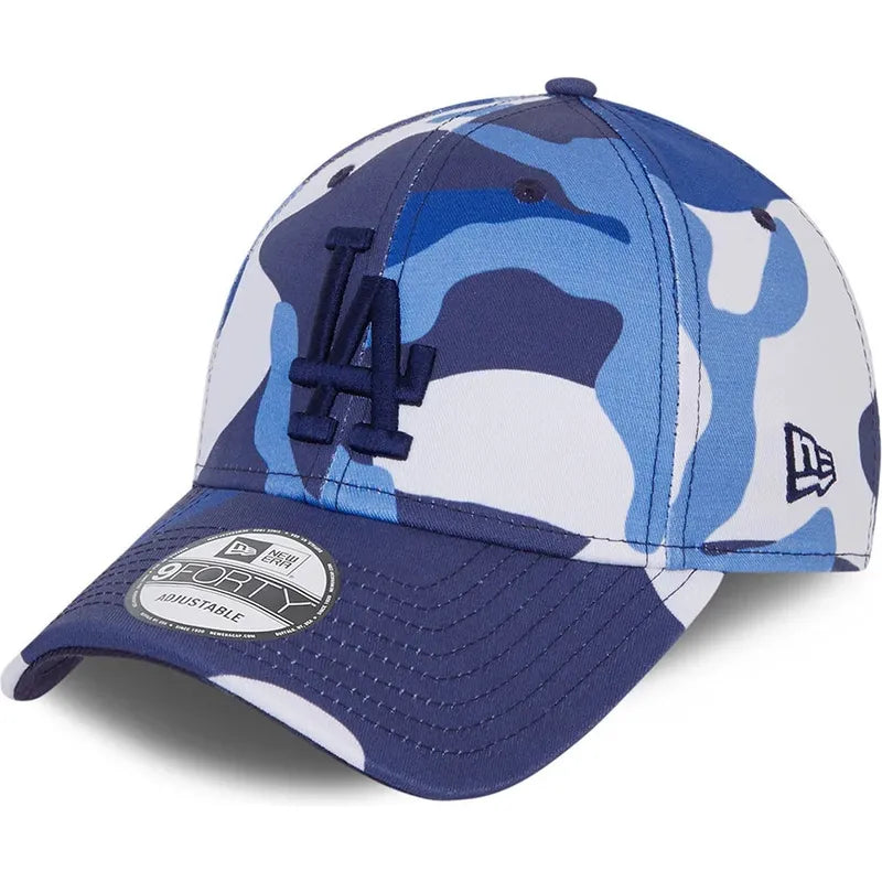 New Era Curved Brim Blue Logo 9FORTY Los Angeles Dodgers MLB Camouflage and Blue Adjustable Cap N: 00327