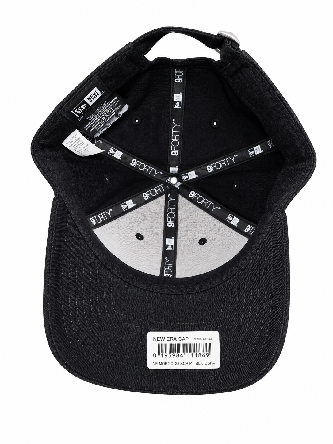 New Era 9FORTY Morocco Script Black Adjustable Cap – Red & Green Embroidery N: 00373