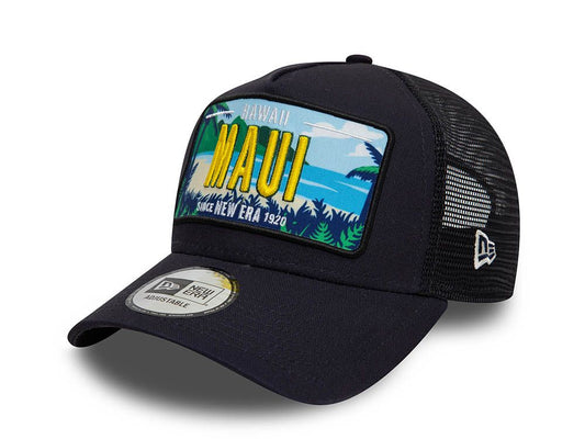 NEW ERA HAWAII LICENSE PLATE NAVY 9FORTY A FRAME TRUCKER SNAPBACK CASQUETTE N:00696