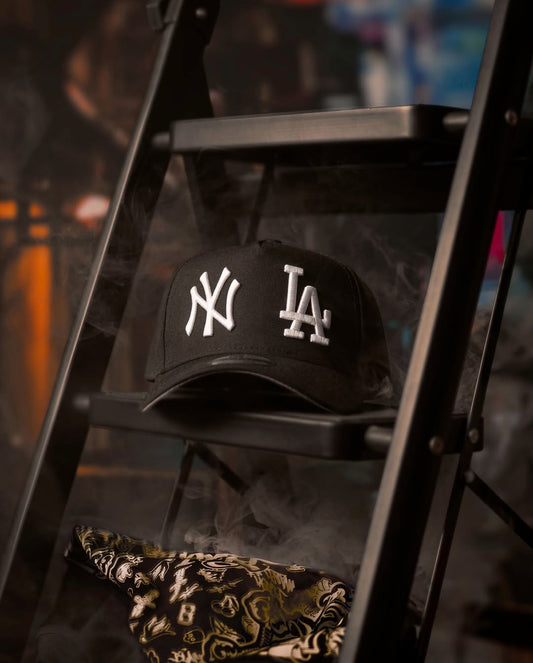NEW ERA 9FORTY A-FRAME MLB NY LA BLACK/GREY UV CAP N: 00698