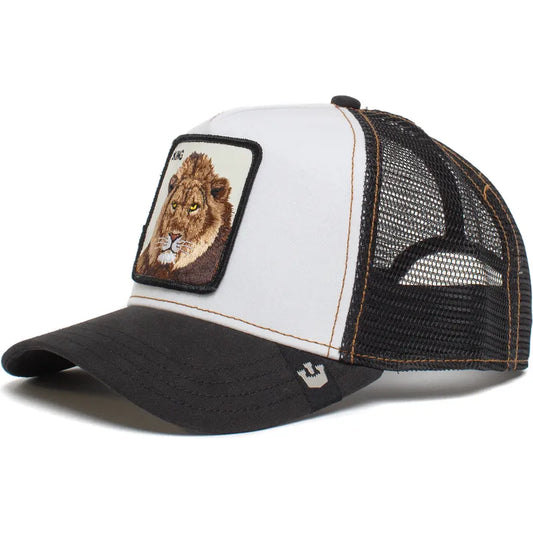 Casquette trucker blanche et noire lion King Mane Man The Farm Goorin Bros. N: 00704