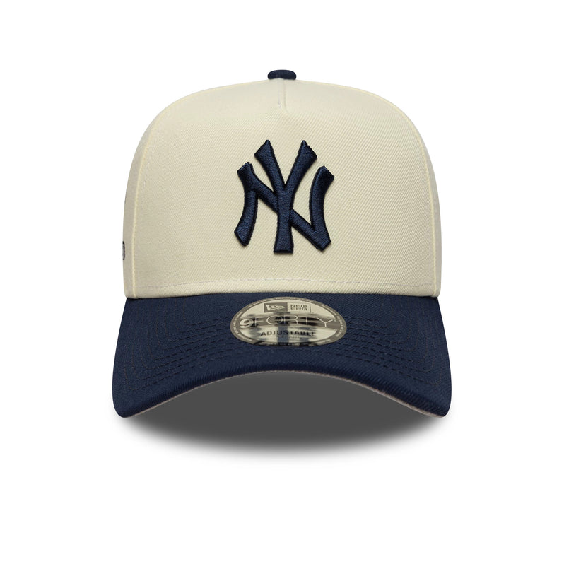 New Era Adult's Side Script MLB New York Yankees Baseball Cap Hat Light Beige