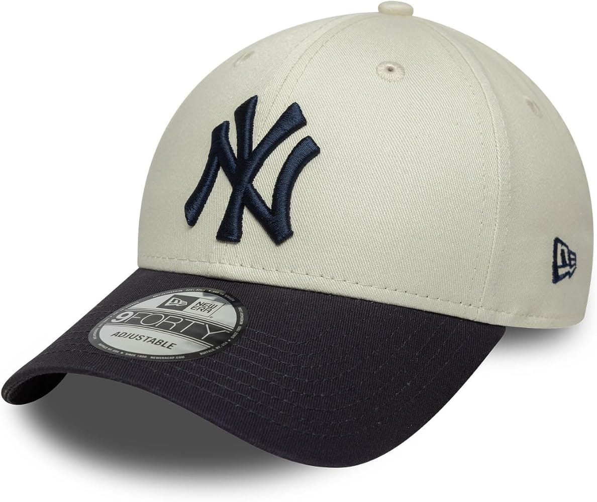 New Era Adult's Side Script MLB New York Yankees Baseball Cap Hat Light Beige