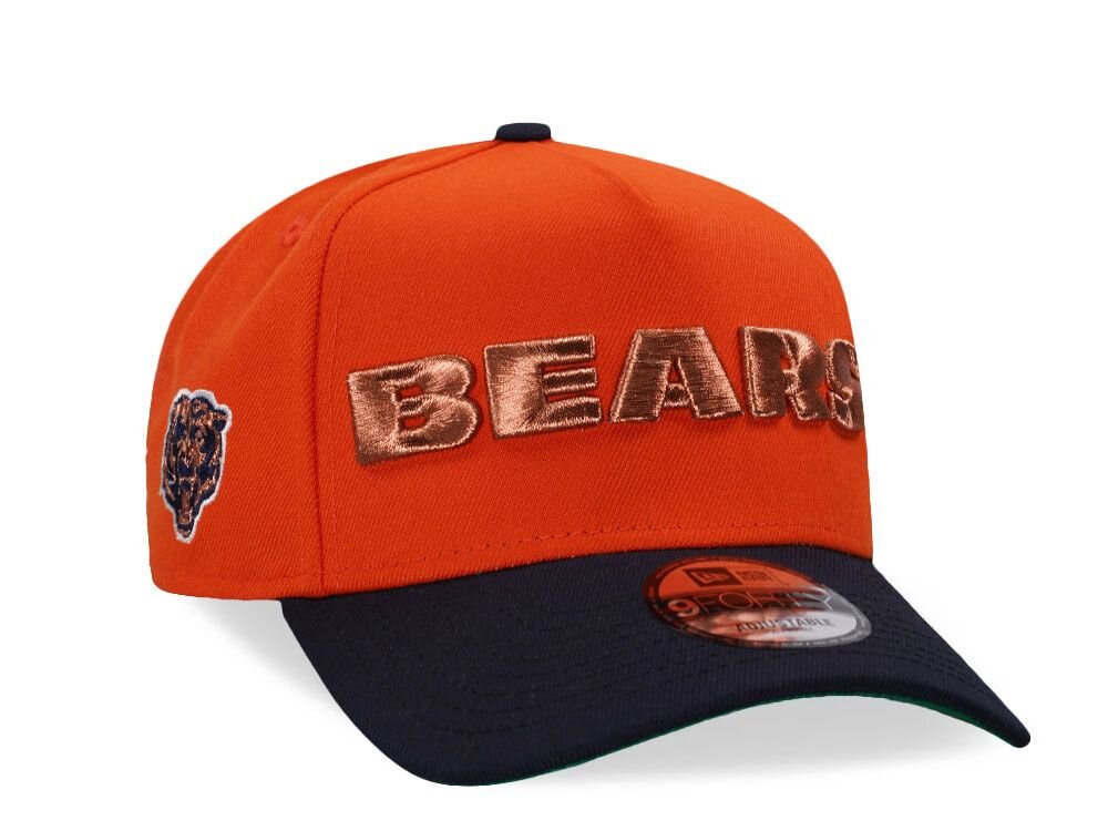 Casquette snapback bicolore orange cuivre 9Forty A Frame des Chicago Bears de New Era N: 00602