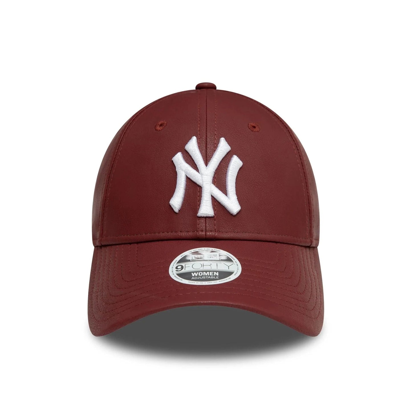 Casquette New Era 9Forty Strapback en cuir cerise des Yankees de New York pour femme N: 00626