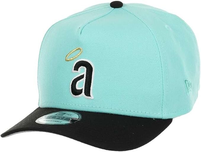 New Era 9Forty A-Frame MLB Fan Cap – California Angels – Mint with Black Visor – Adjustable Baseball Cap
 N: 00651