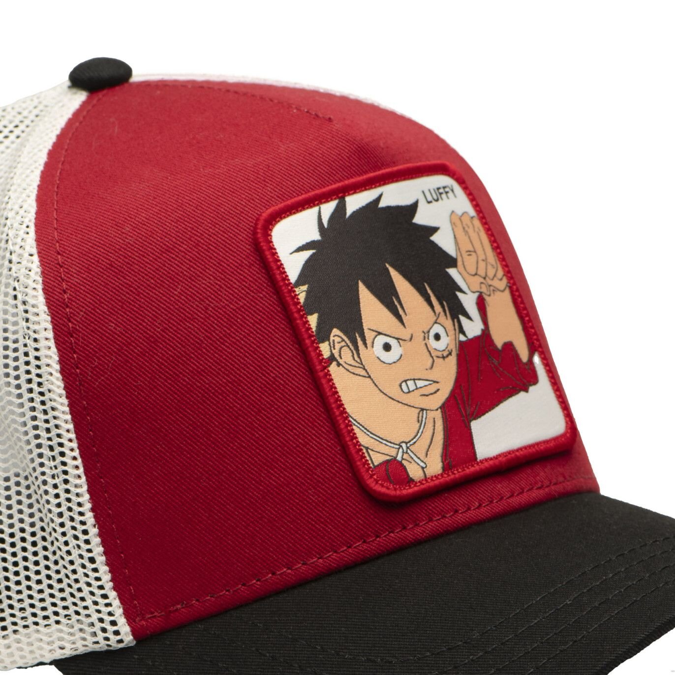 Casquette trucker avec filet en sergé de coton One piece Luffy Red N: 00791