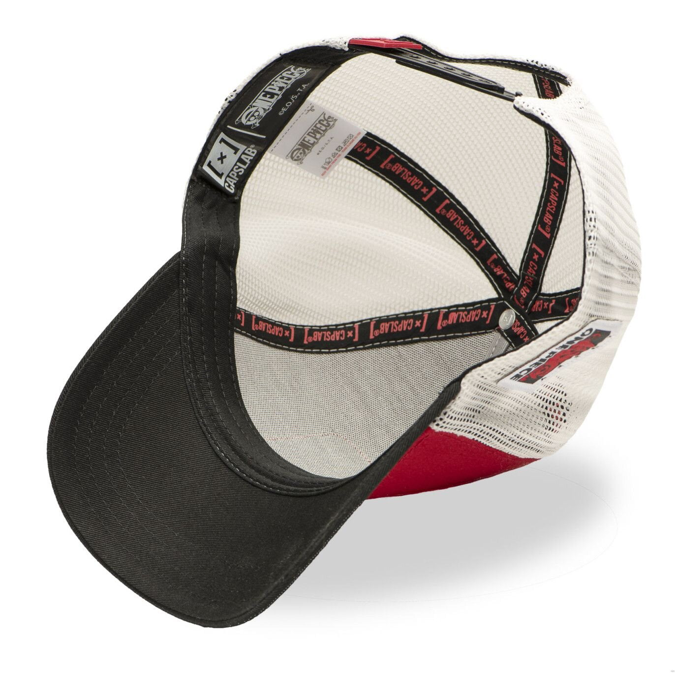 Casquette trucker avec filet en sergé de coton One piece Luffy Red N: 00791