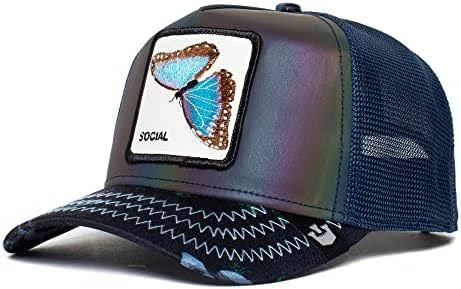 Goorin Bros. The Farm Kaleidoscope Collection Unisex Adjustable Trucker Cap, Blue N: 00357